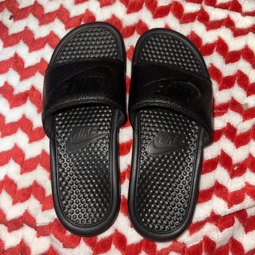 Nike Black Slide Sandals with Logo